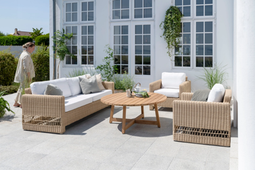 CARRIE EXTERIOR - 3 seater garden sofa in aluminium and ArtFibre by Sika Design - view 3